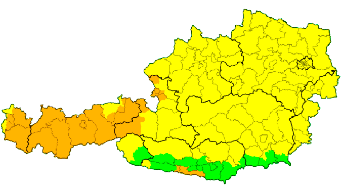 Die aktuellen Unwetterwarnungen für 18. August, Stand 8.40 Uhr.