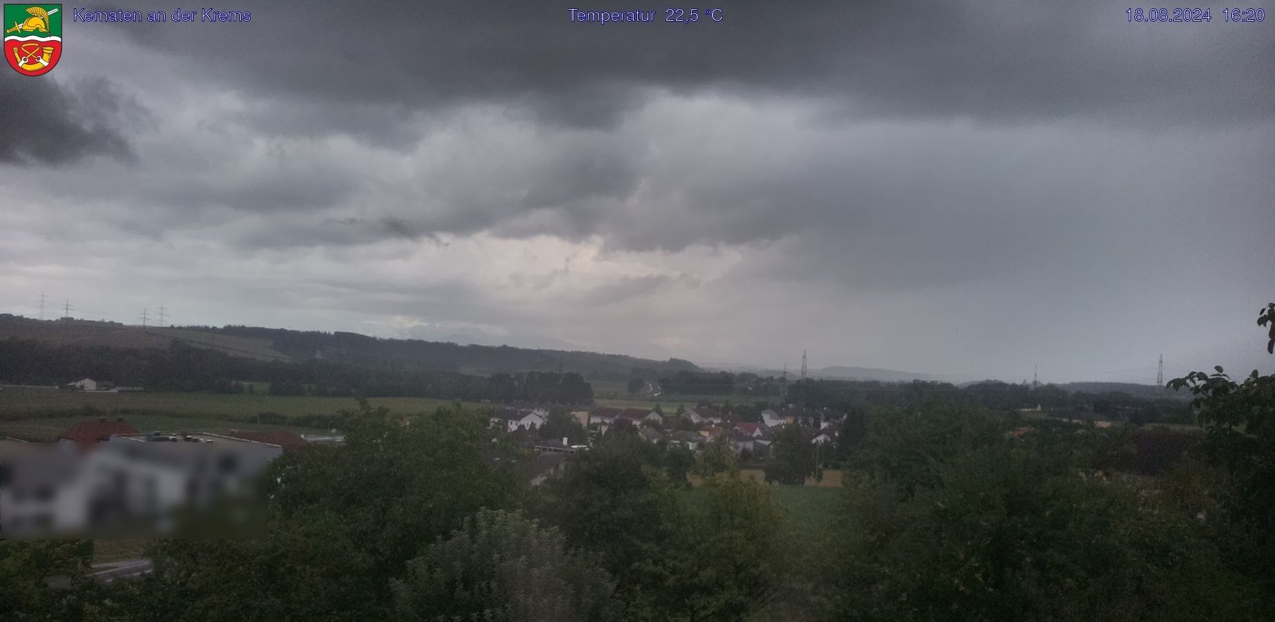 Schweres Gewitter über Kematen an der Krems – es zog schnell Richtung Wien.