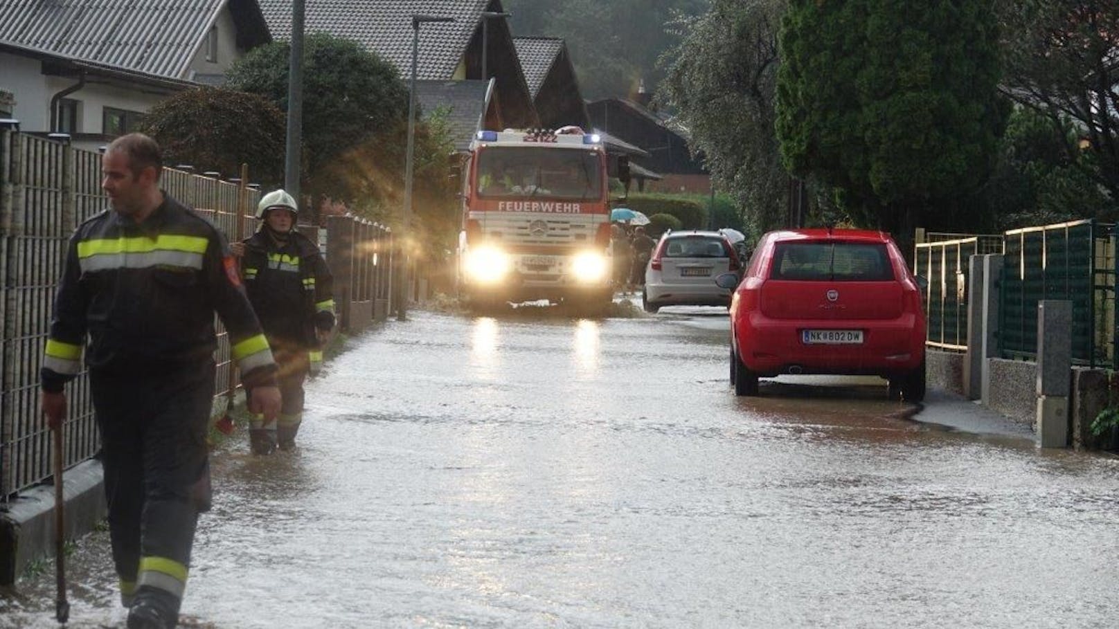 Starkregen im südlichen NÖ: Feuerwehr im Großeinsatz