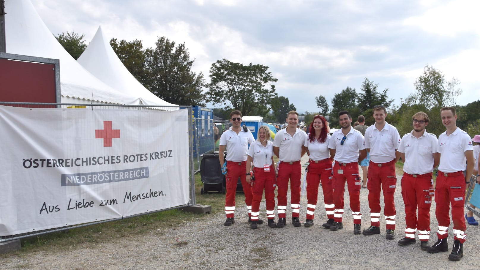 Das Rot Kreuz Team vom Stützpunkt „Camping Ost“ am Frequency in St. Pölten