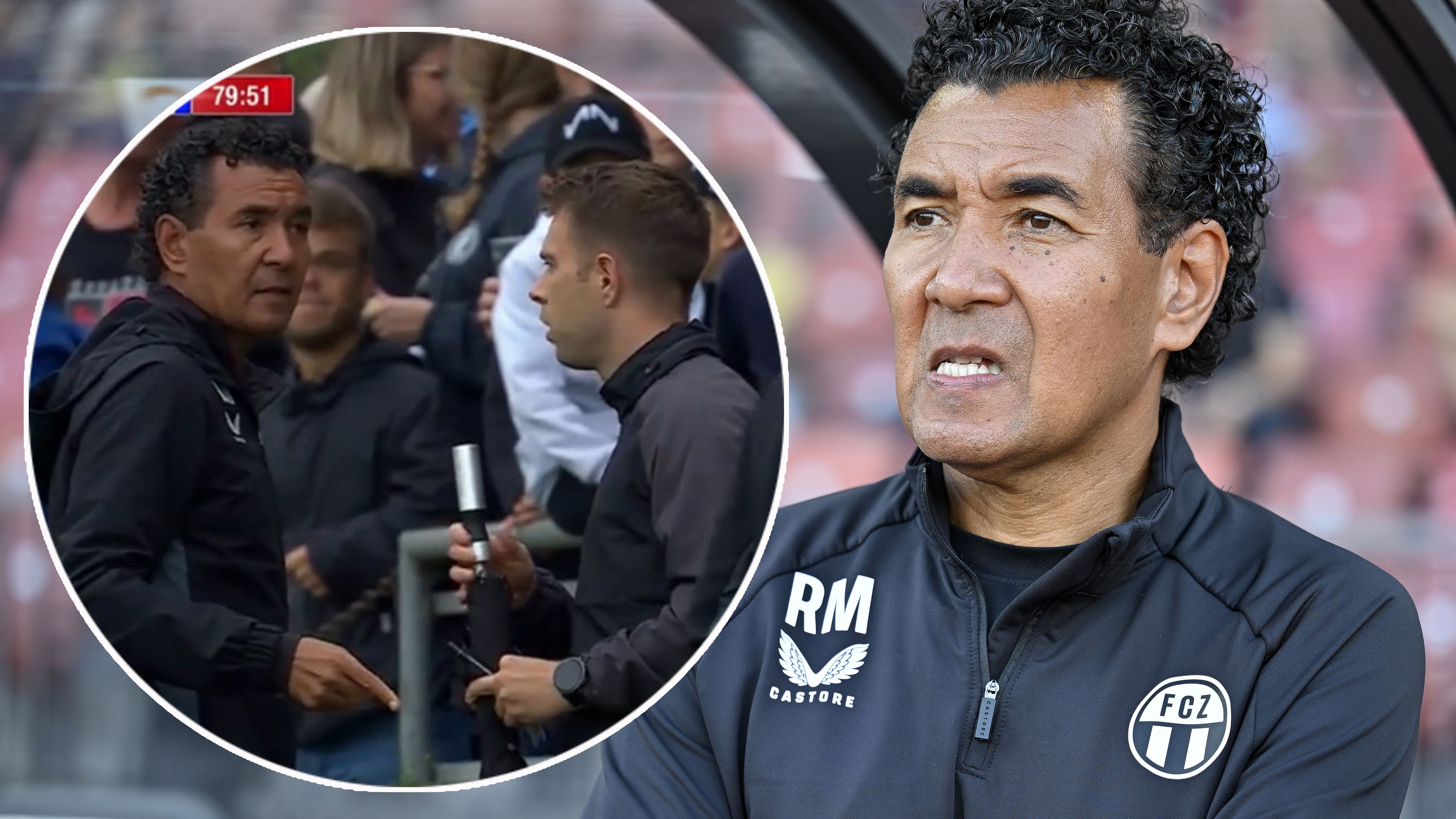 Ex-Salzburger Moniz wurde mit einem Regenschirm (l.) attackiert.