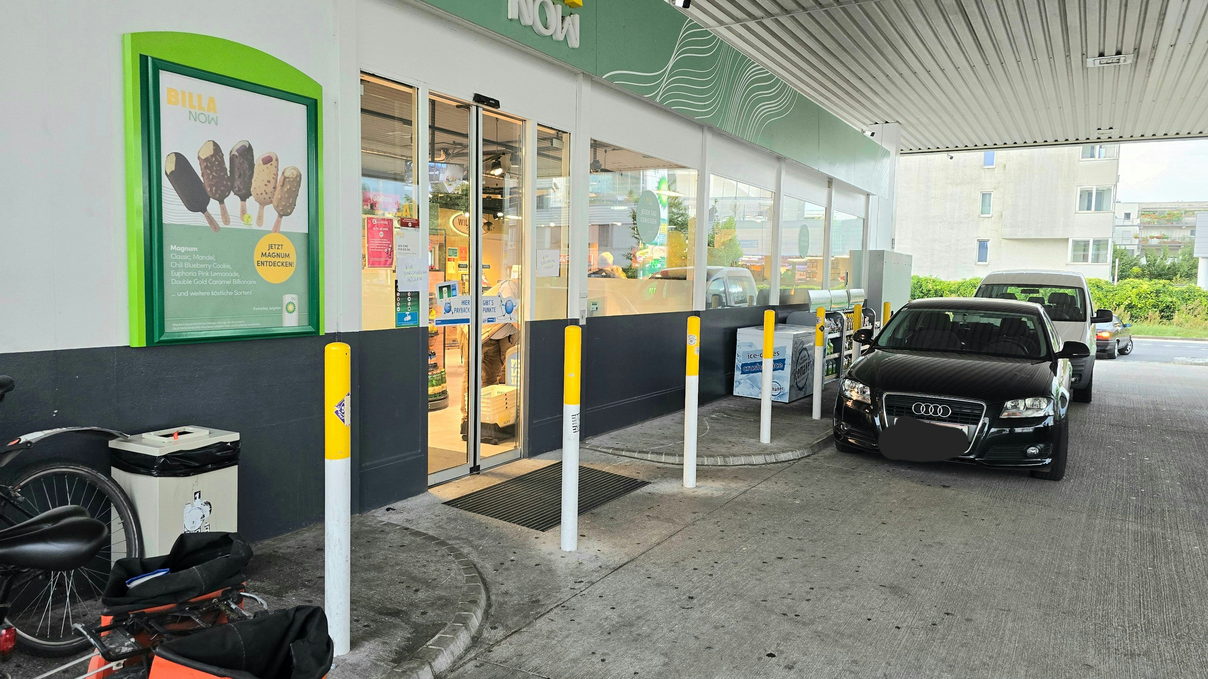 In dieser BP-Tankstelle in Linz-Urfahr fiel der Bankomat aus.