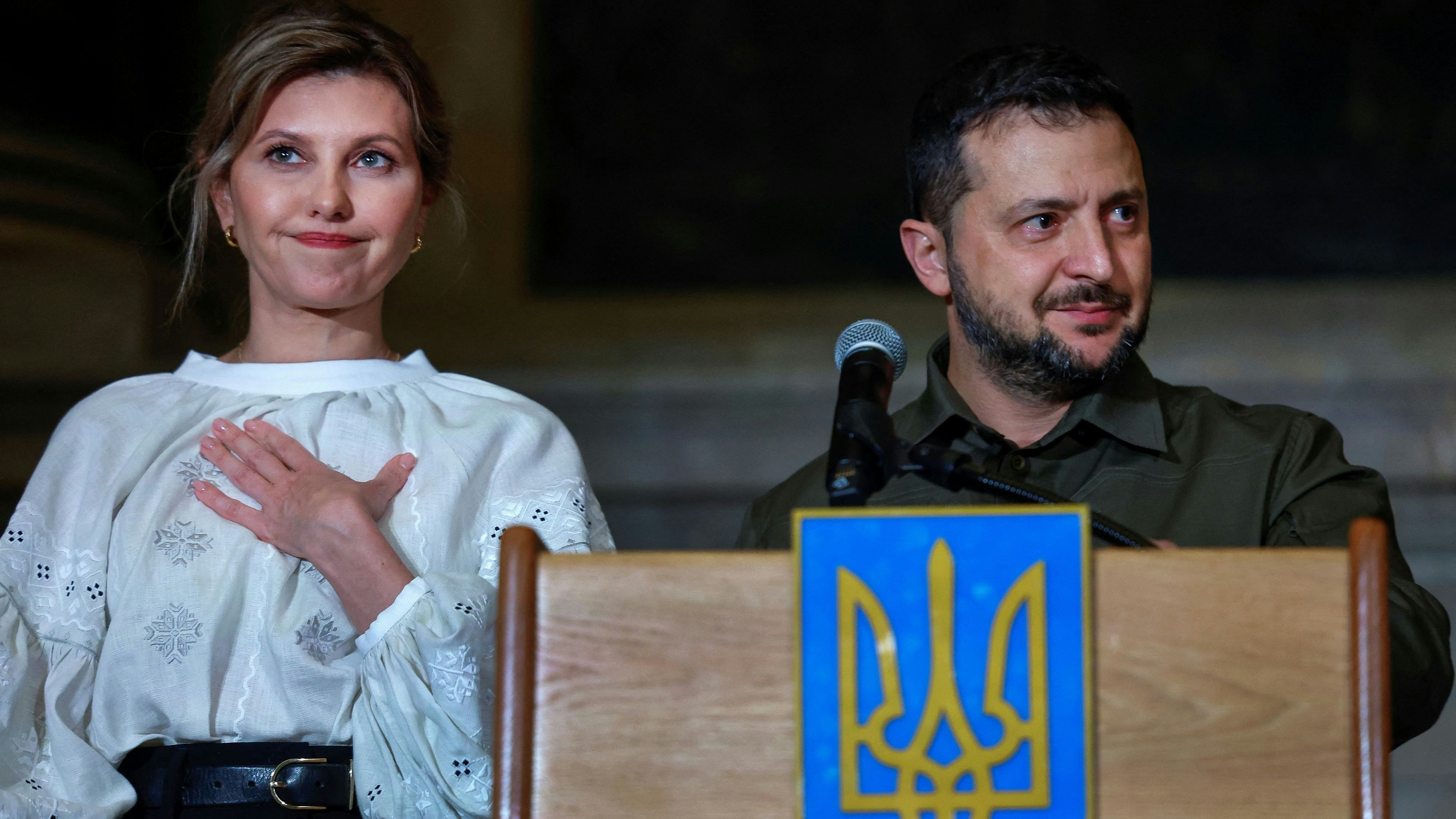 Olena Selenska und Wolodimir Selenski bei einem gemeinsamen Auftritt im September 2023. 