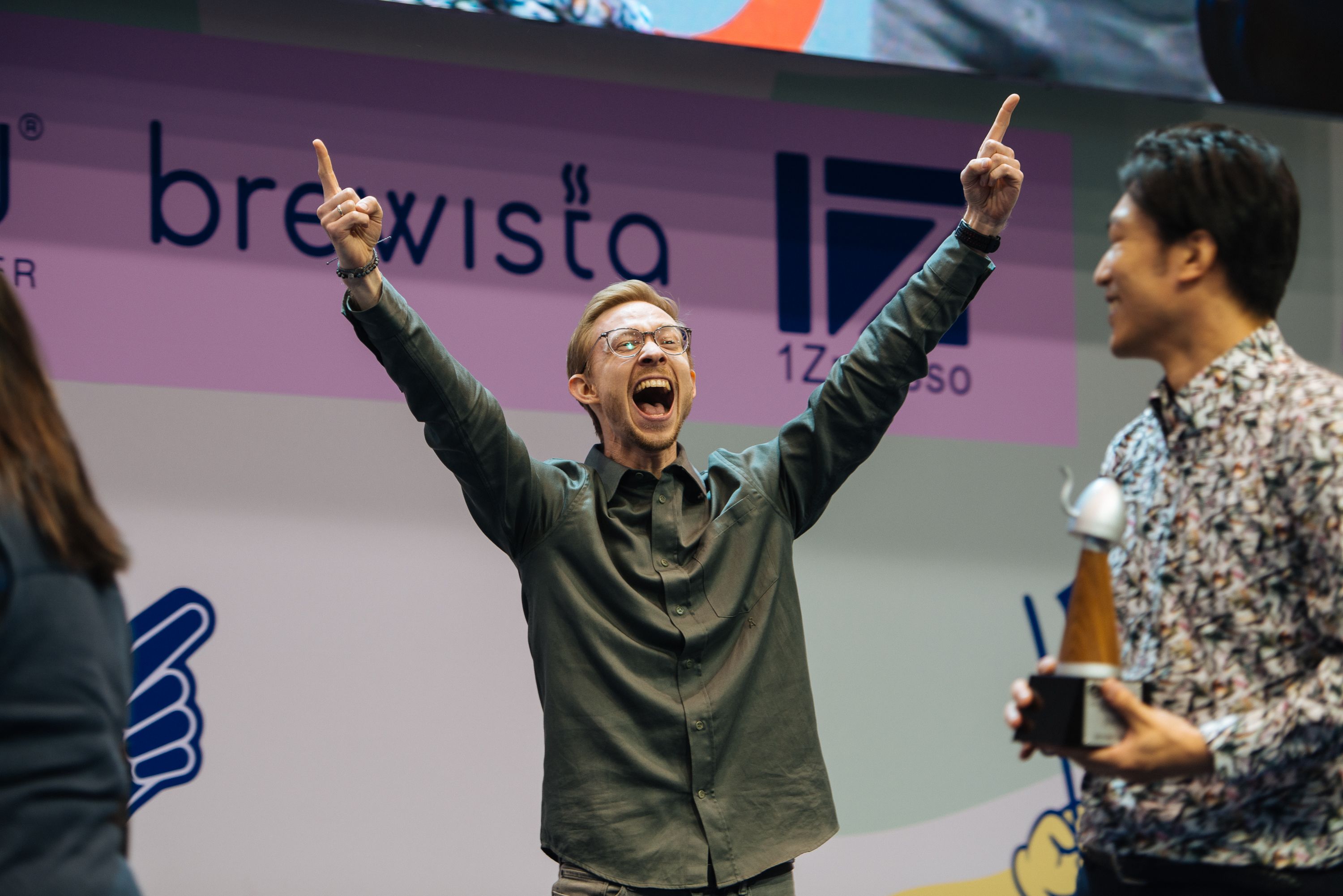 Der Moment des Sieges: Martin Wölfl aus Österreich wurde im April 2024 Weltmeister im Kaffeebrühen