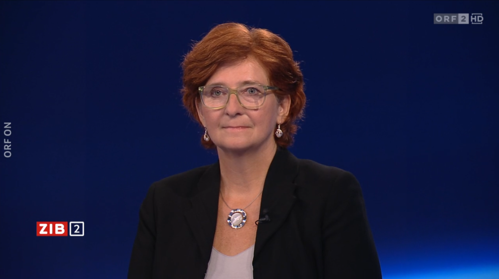 Klimaökonomin Sigrid Stagl von der Wiener Wirtschaftsuniversität in der ORF-