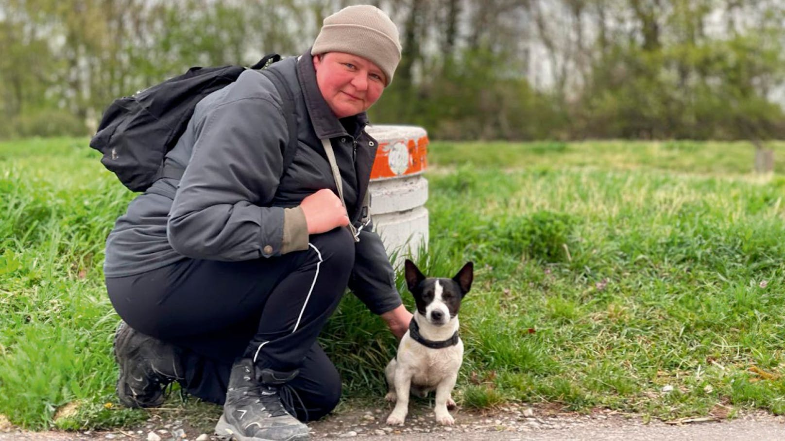 Frauchen ist mit Nemo regelmäßig in der Freilaufzone am Badeteich Hirschstetten unterwegs.