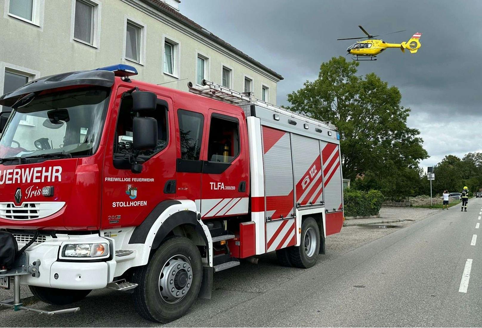 Neben der Feuerwehr stand auch der Notarztheli im Einsatz