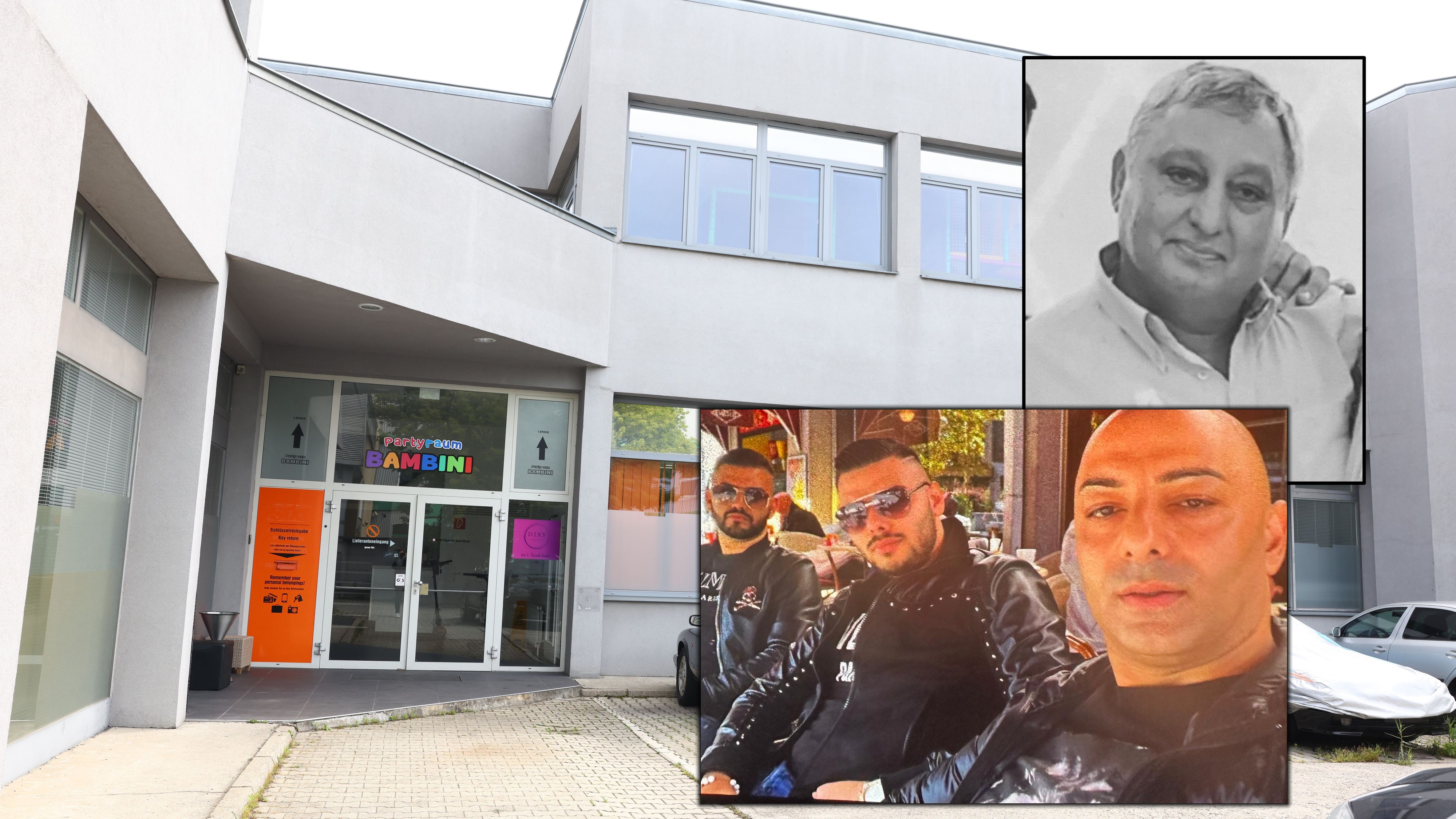 Im Fokus des Angriffes stand eigentlich der Sohn des Verstorbenen Zlatomir J. (oben). Die drei Tatverdächtigen (unten) sind flüchtig.