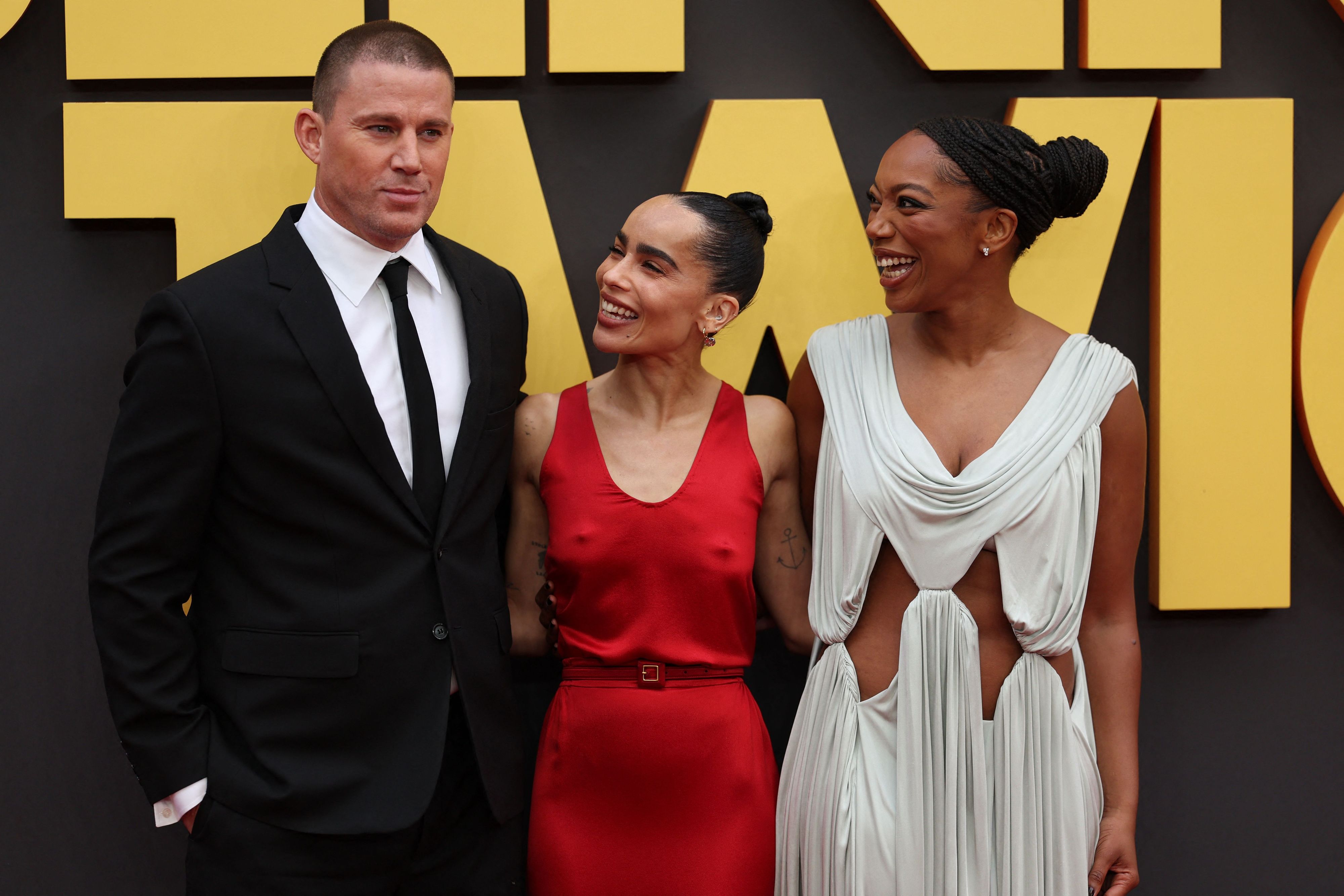 Schauspieler <strong>Channing Tatum</strong>, Regisseurin <strong>Zoë Kravitz</strong> und Schauspielerin <strong>Naomi Ackie</strong> bei der Europa-Premiere von