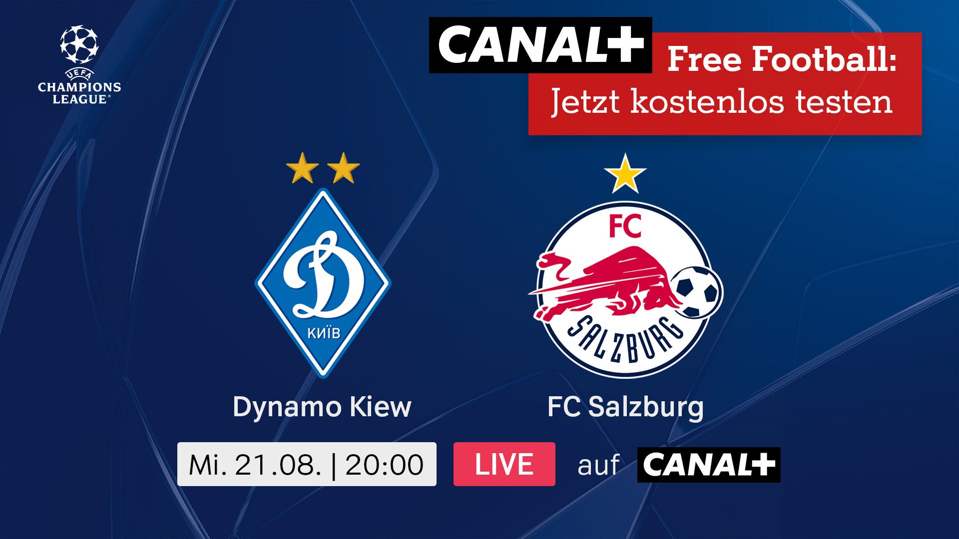Nur bei A1 die Bullen live und gratis: ab 21. August Canal+ Free Football gratis testen.
