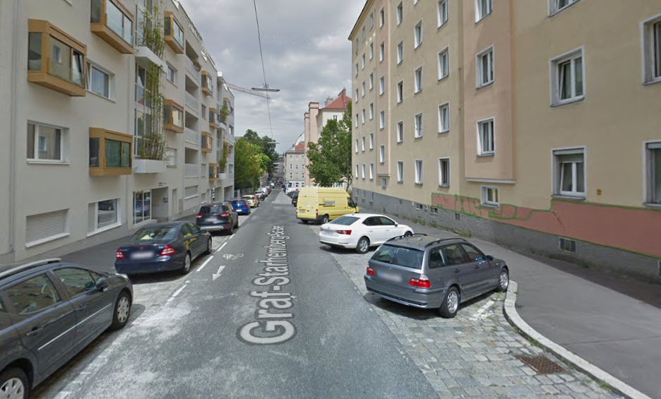 Blick in die Graf-Starhemberg-Gasse in Wien-Wieden. 
