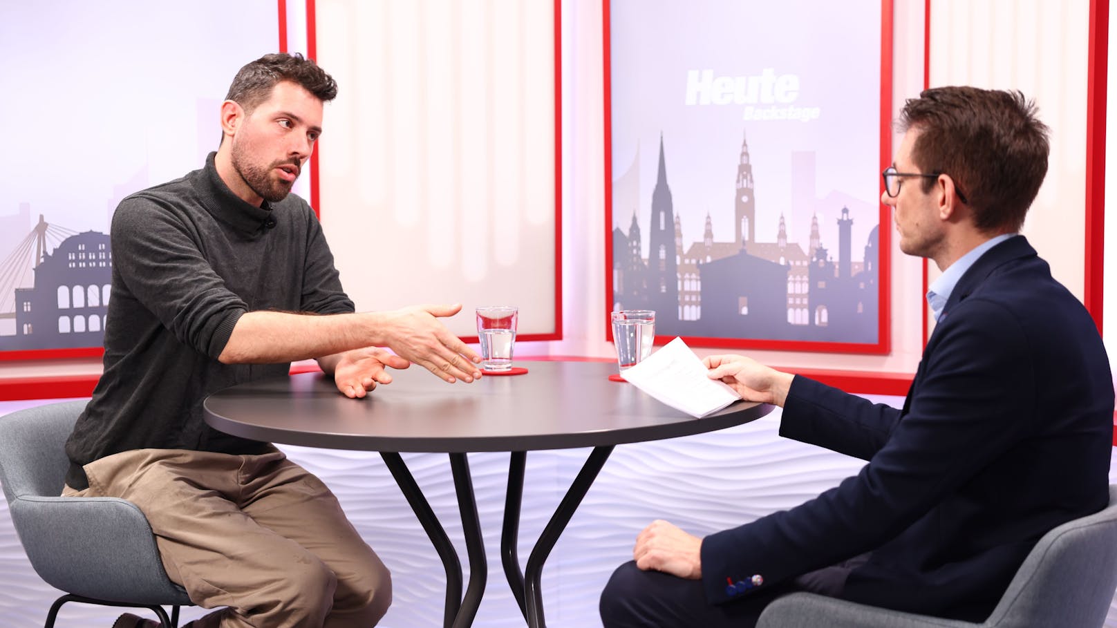 Tobias Schweiger im Interview mit "Heute" Chefredakteur Clemens Oistric.