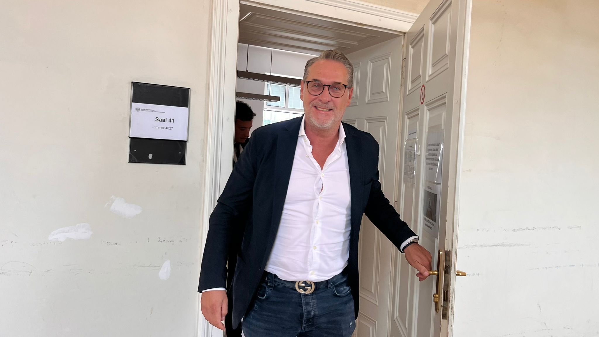 Am Landl nicht vor verschlossenen Türen: Heinz-Christian Strache am Donnerstag beim Prozess