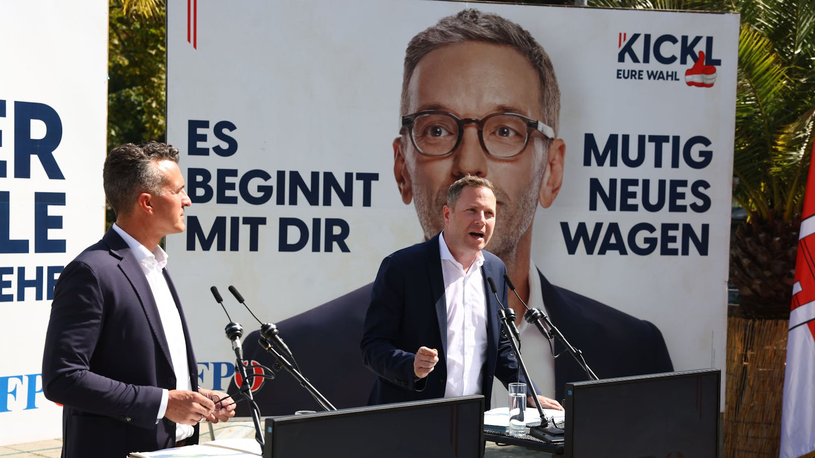 Am Freitag (23.08.2024) stellte die FPÖ ihre erste Plakatwelle für die Nationalratswahl vor.