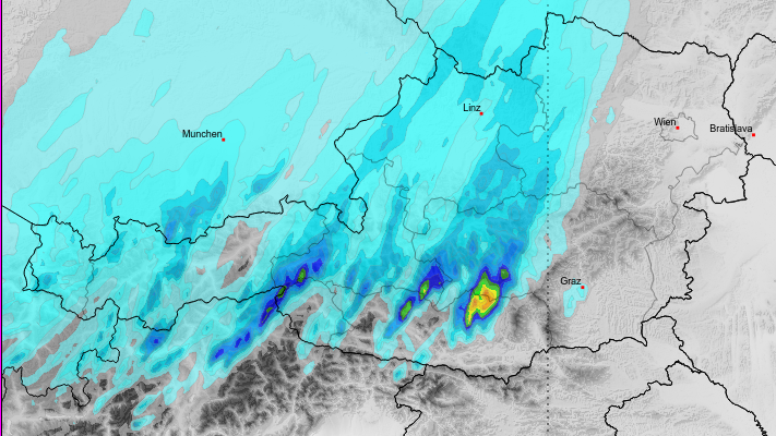 In Teilen Kärntens bildeten sich am Sonntagabend starke Gewitter.