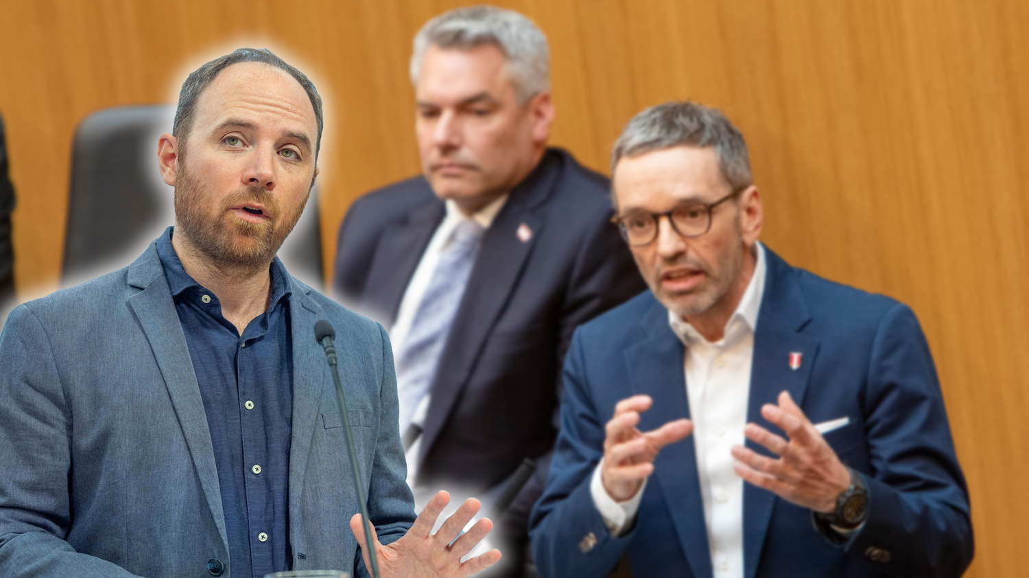 Klaus Seltenheim (l). glaubt, dass sich Karl Nehammer und Herbert Kickl bereits auf eine Koalition geeinigt haben.