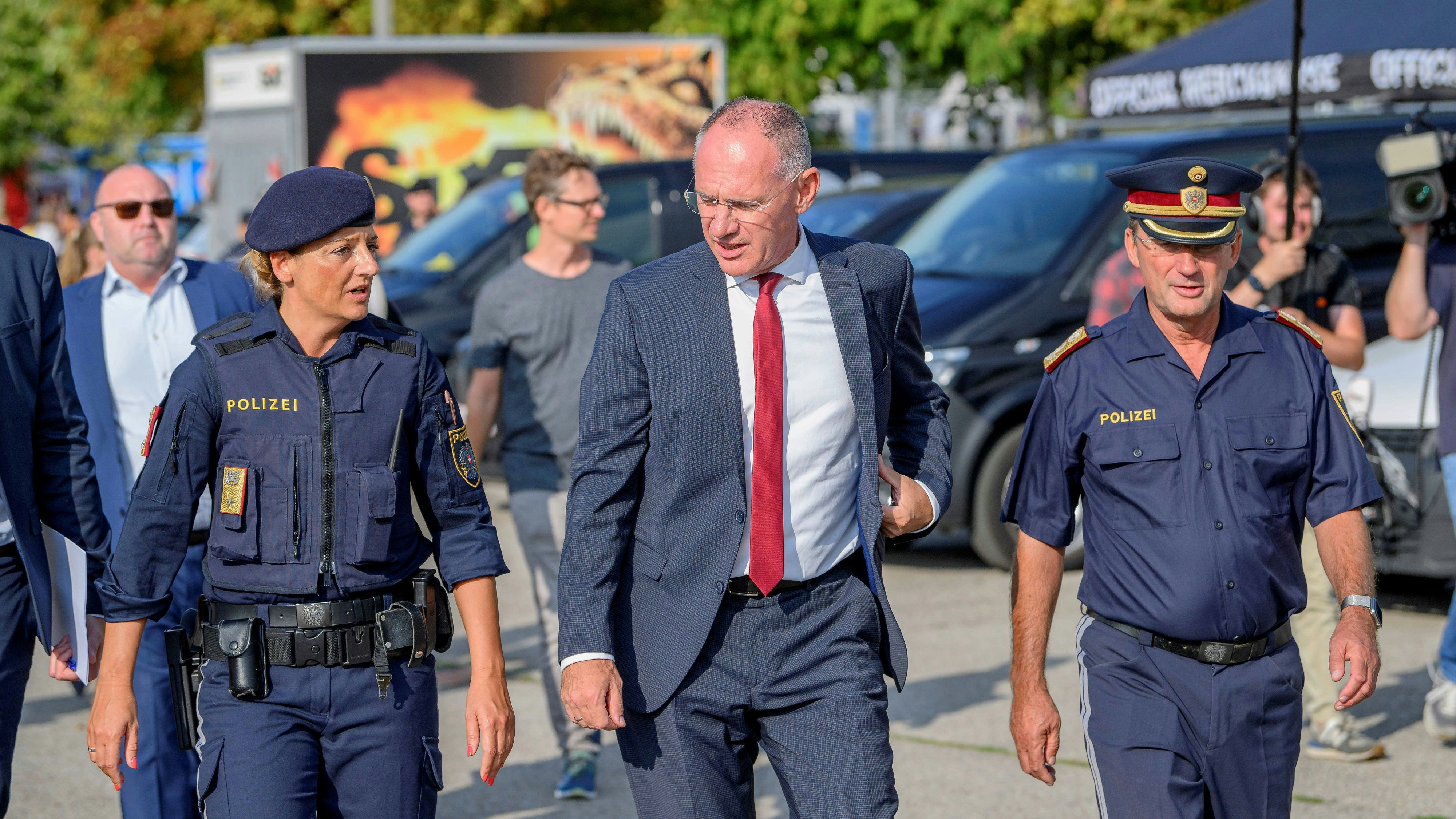 Brigadier Xenia Zauner und Innenminister Gerhard Karner zogen in einer Pressekonferenz am Montag Bilanz. 