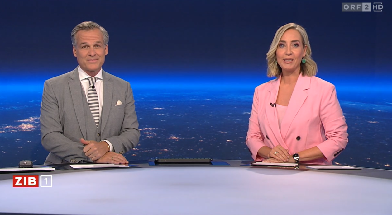 Die beiden ORF-Moderatorin Tarek Leitner und Nadja Bernhard.