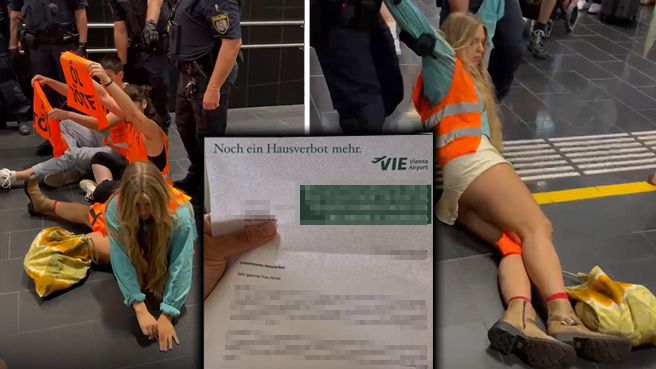 Klima-Aktivistin Anja Windl war Ende Juli wohl zum letzten Mal am Airport in Schwechat.