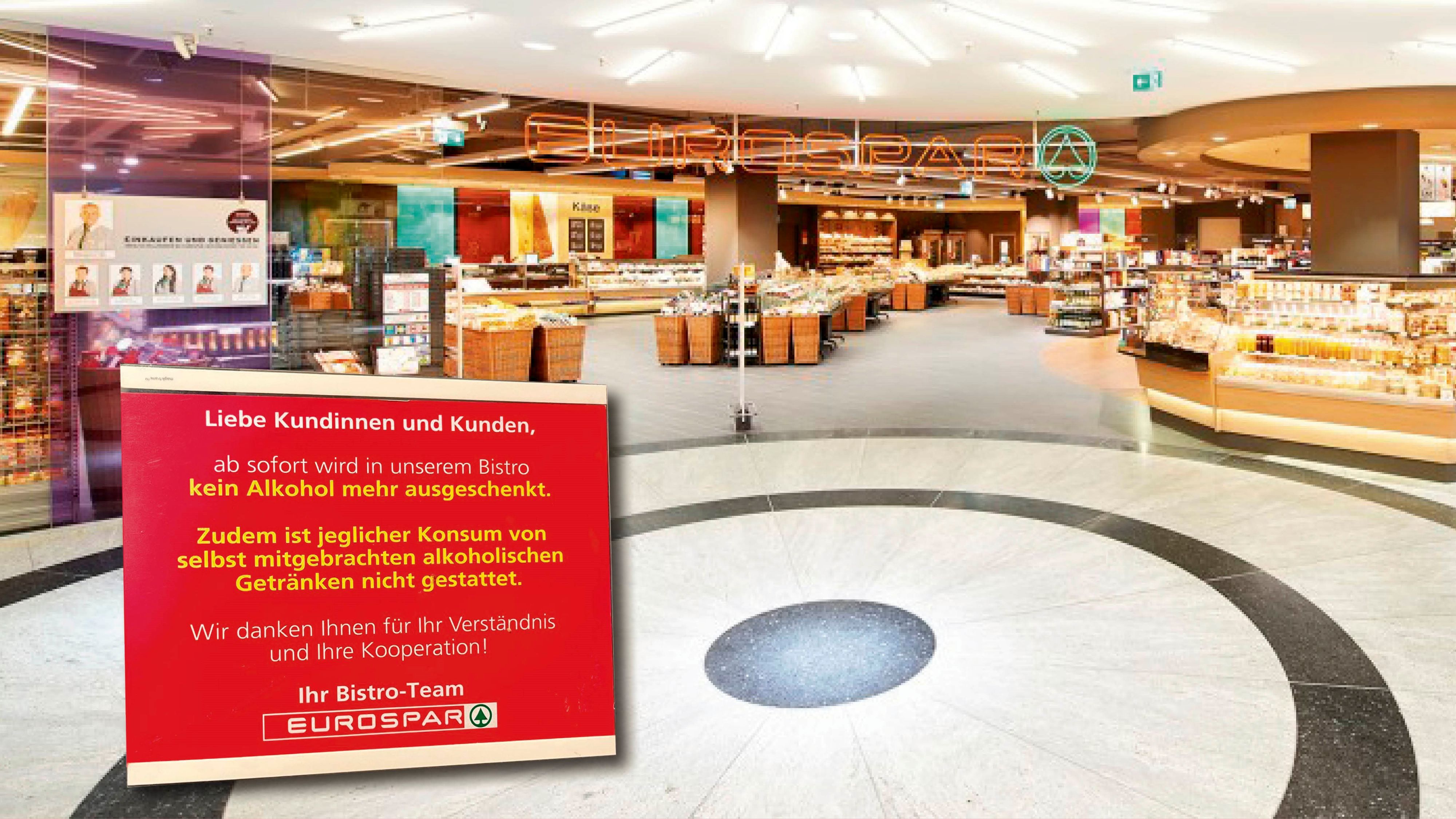 Im Bistro der Linzer Eurospar-Filiale gibt es ab sofort keinen Alkohol mehr.