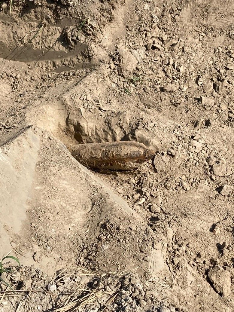 Die aufgefundene Panzergranate wurde vom Entminungsdienst abtransportiert. 