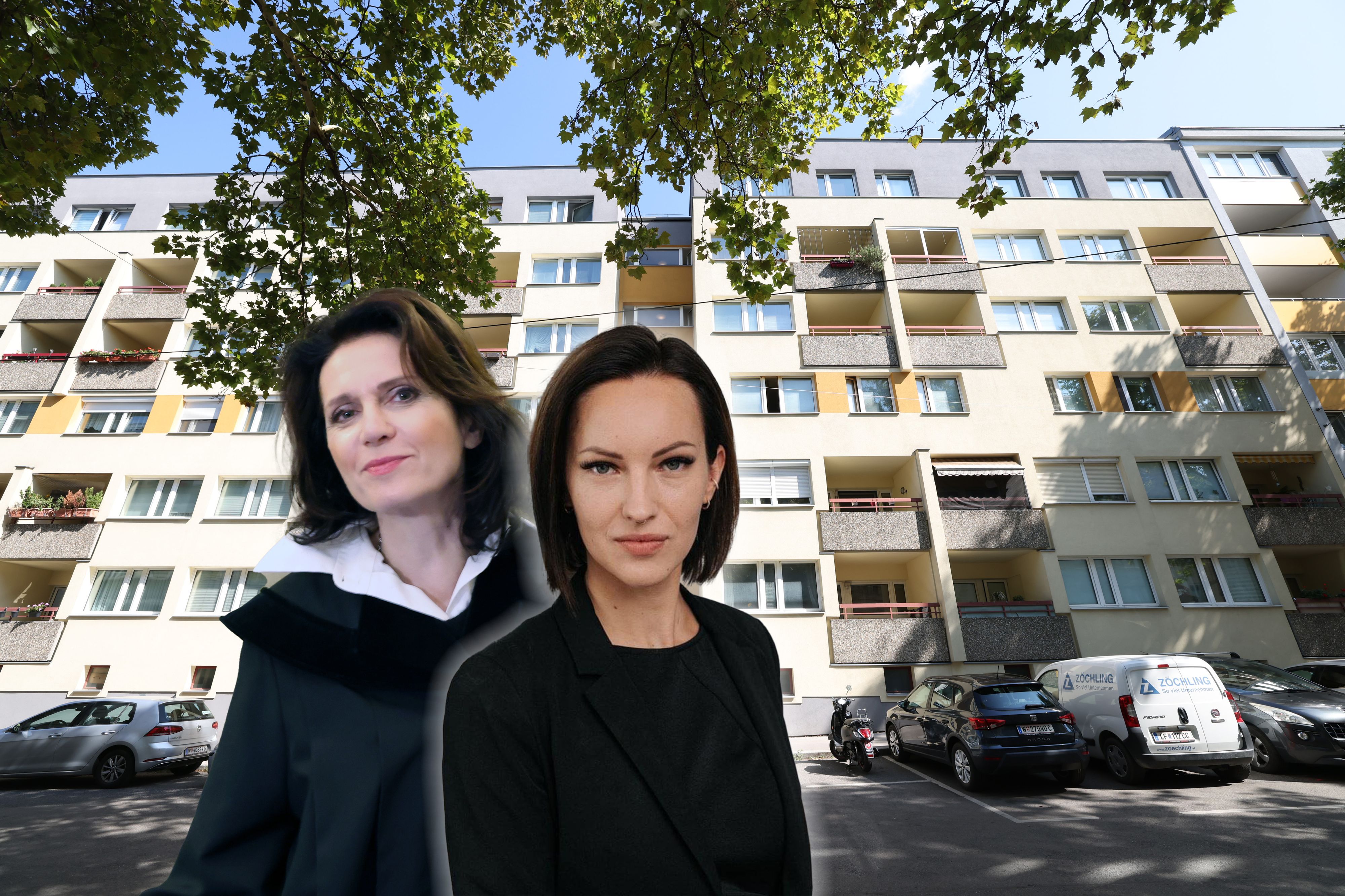 Der Tatort in Wien-Favoriten; die beiden Top-Verteidigerinnen Ina-Christin Stiglitz (r.) und Astrid Wagner