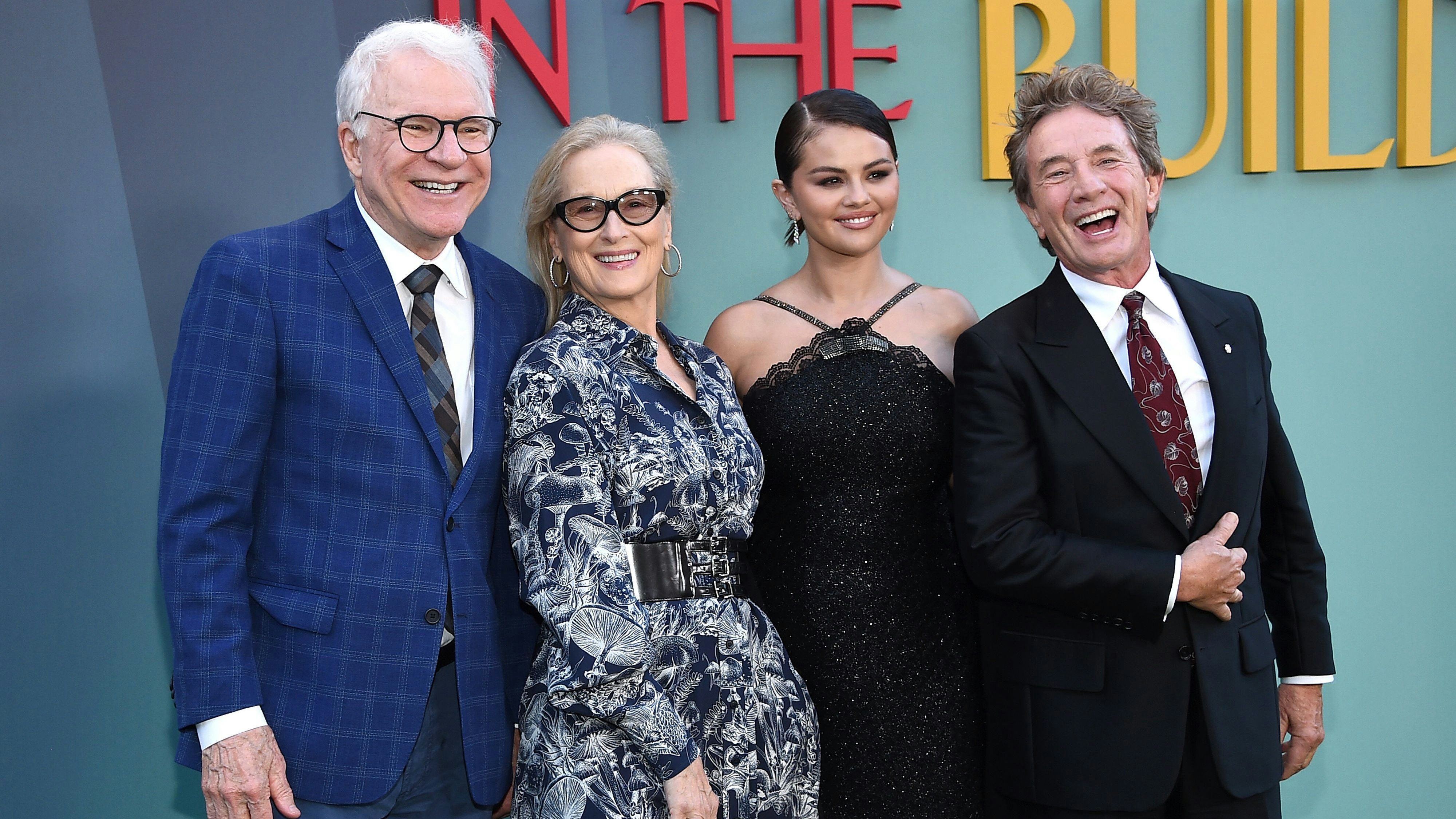 Download von www.picturedesk.com am 27.08.2024 (17:51).  ACT 23146557 -- Steve Martin, Meryl Streep, Selena Gomez and Martin Short arriving to Hulus Only Murders in The Building Season 4 Premiere held at Paramount Studios on August 22, 2024 in Hollywood, Ca © Lisa OConnor/AFF-USA.com - 20240822_PD15764 - Rechteinfo: Rights Managed (RM)