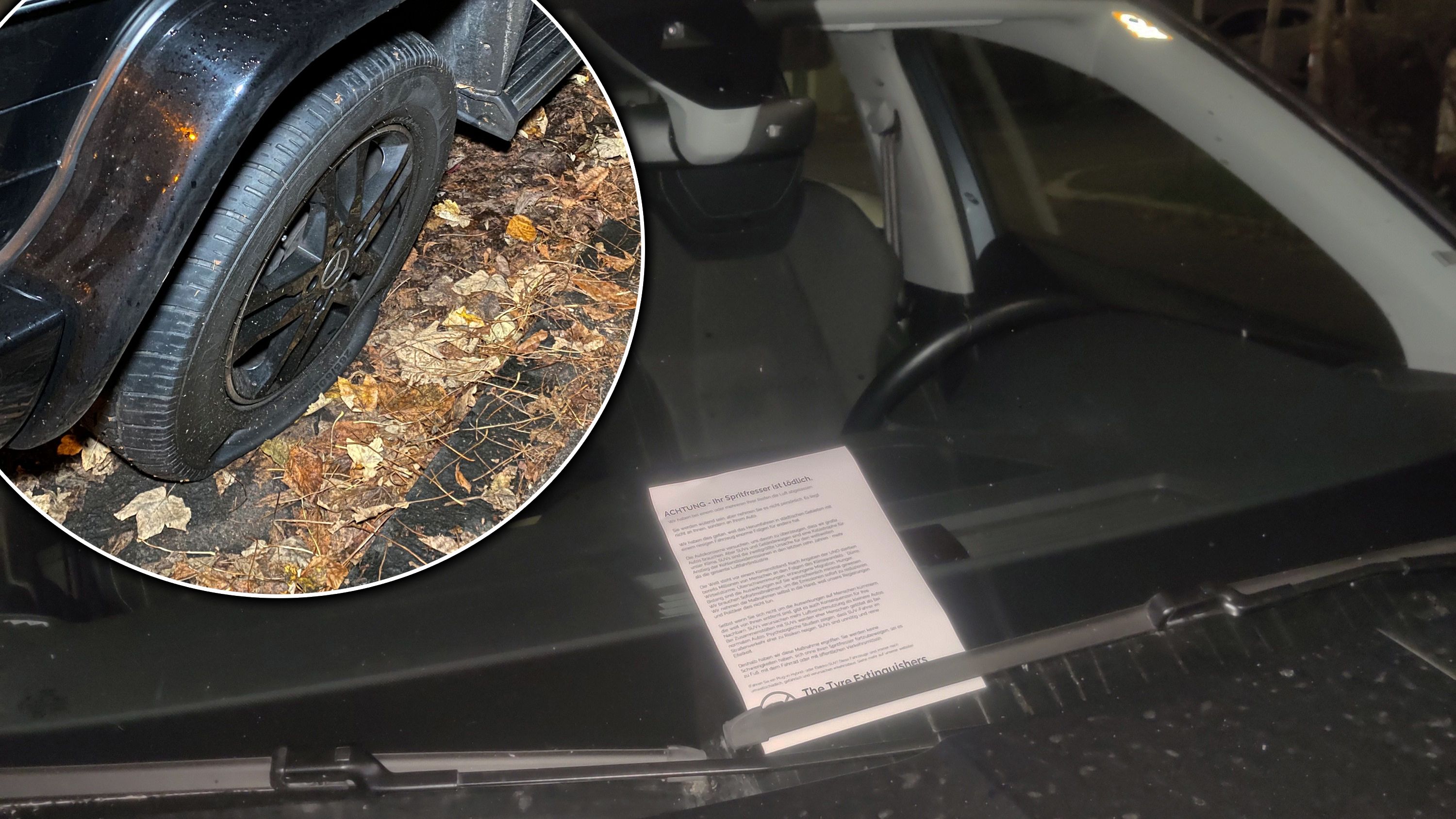 Radikale Klima-Aktivisten sabotieren 40 SUVs in Wien.