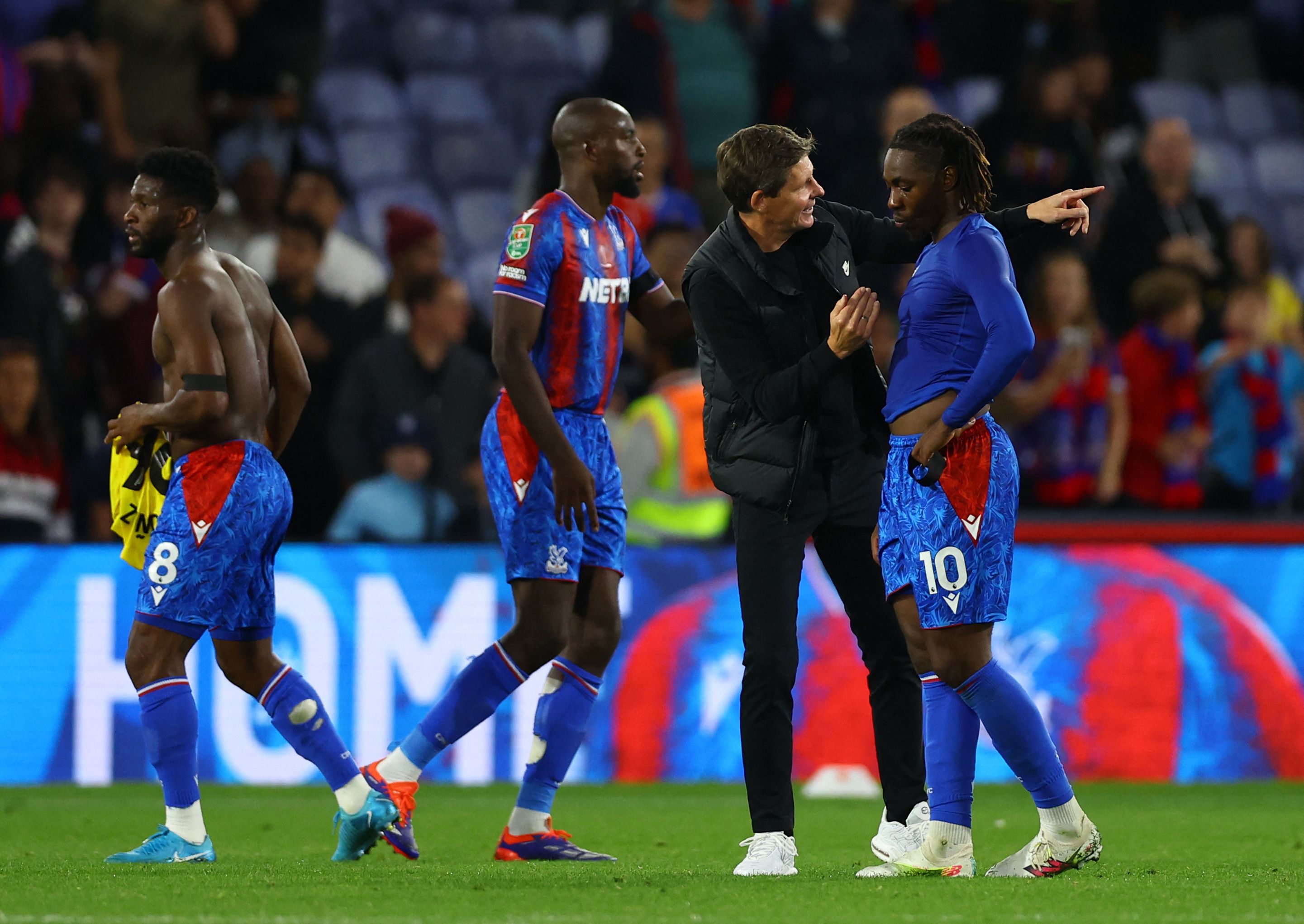 Oliver Glasner mit seinem Star Eberechi Eze.