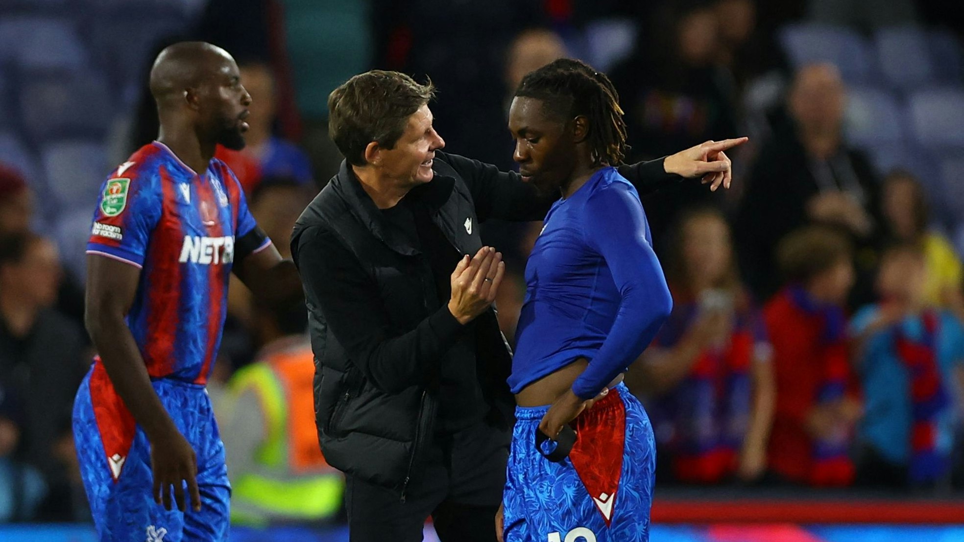 Oliver Glasner mit seinem Star Eberechi Eze.