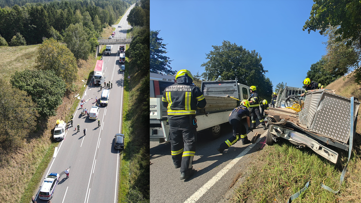 Am Mittwochvormittag kam es zu einem folgenschweren Unfall auf der B5 Höhe Waidhofen/Thaya. 