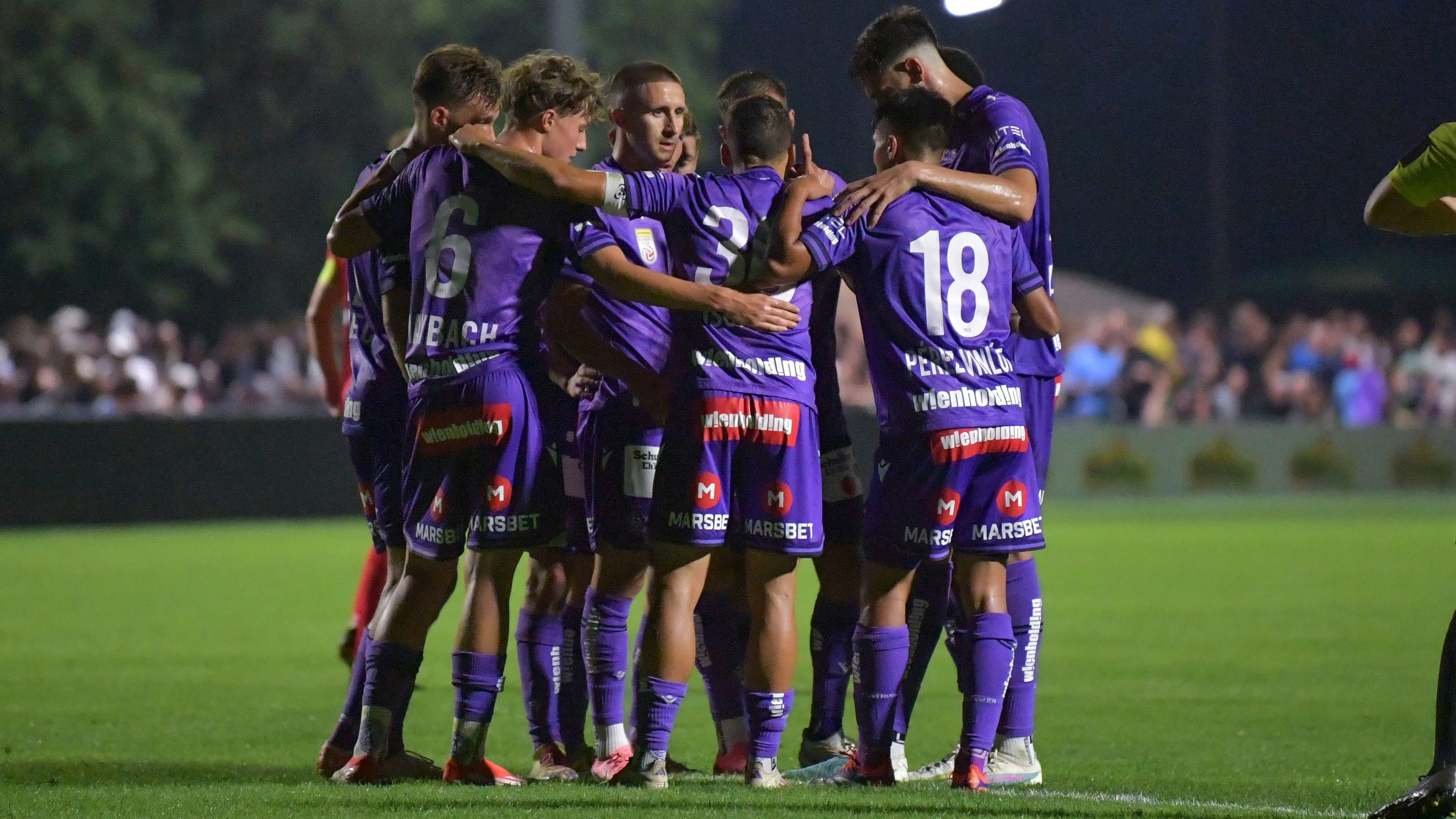 Die Wiener Austria zitterte sich gegen Oedt eine Runde weiter.