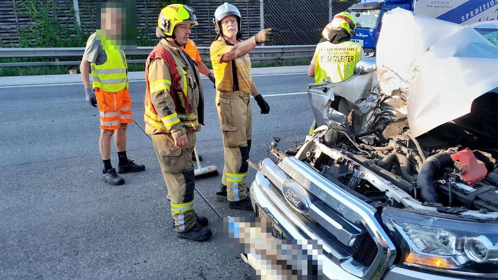 Auf der A1 kam es zwischen Pöchlarn und Melk zu einem Auffahrunfall mit einer verletzten Person