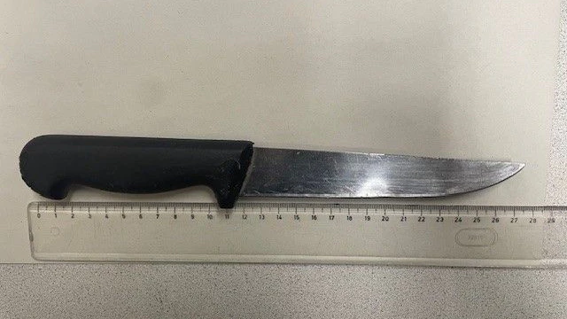 Polizisten der Polizeiinspektion Juchgasse nahmen den 25-Jährigen fest, das Messer stellten sie sicher.