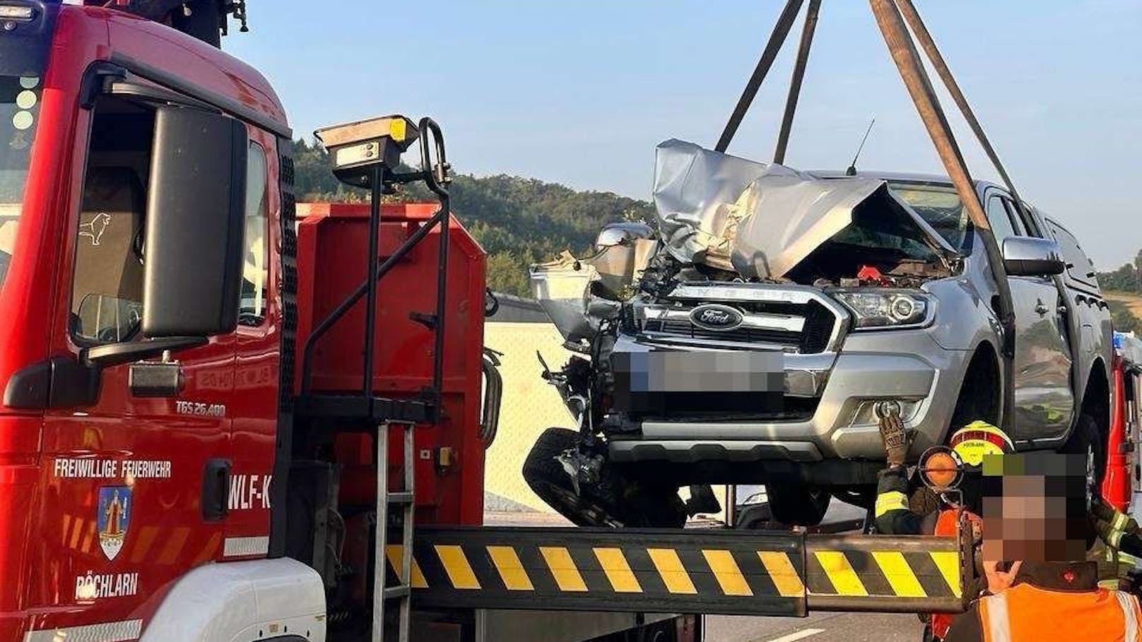 Auf der A1 kam es zwischen Pöchlarn und Melk zu einem Auffahrunfall mit einer verletzten Person