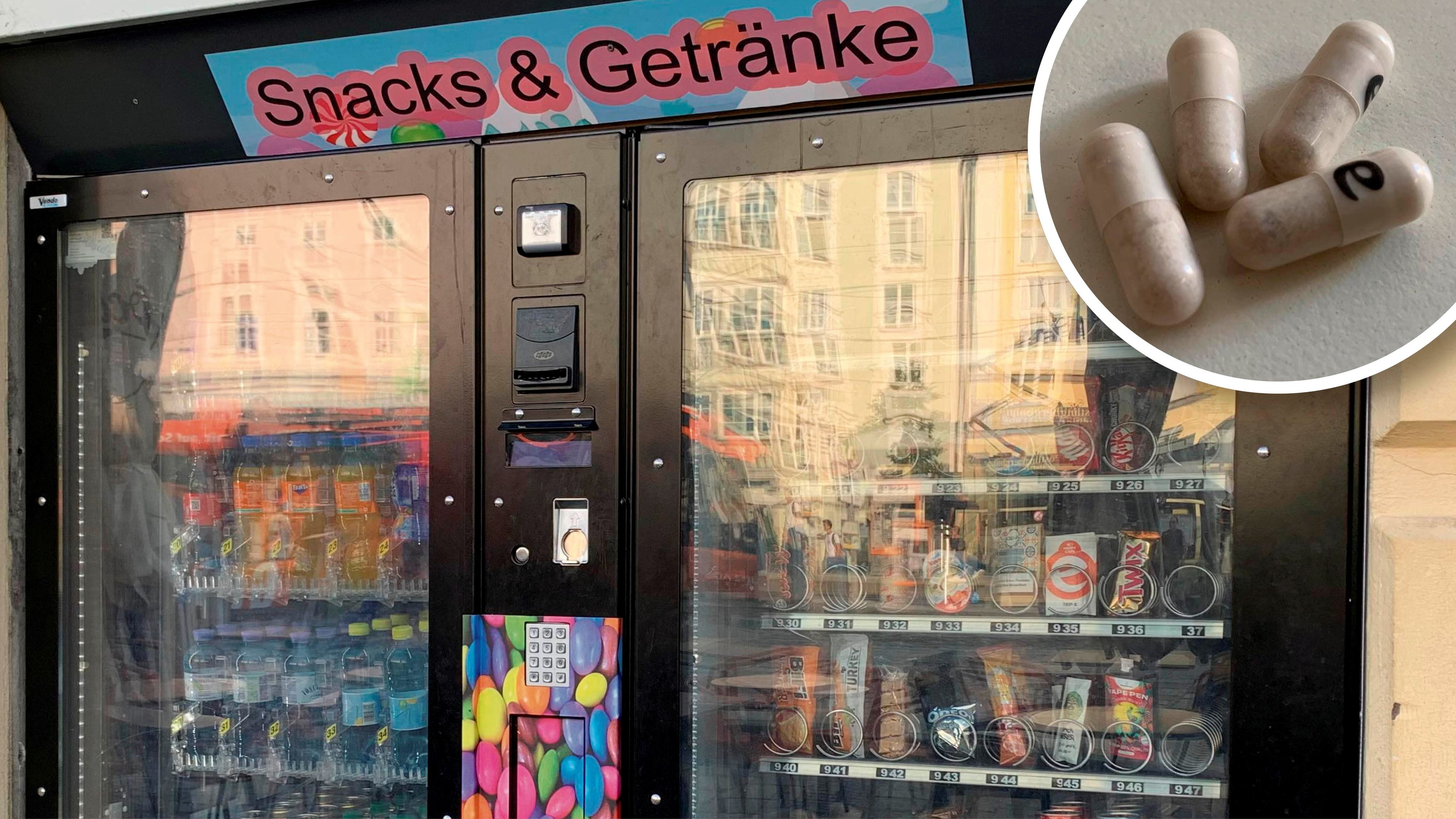 In einem Automaten in der Linzer Innenstadt werden gefährliche Pillen angeboten. 