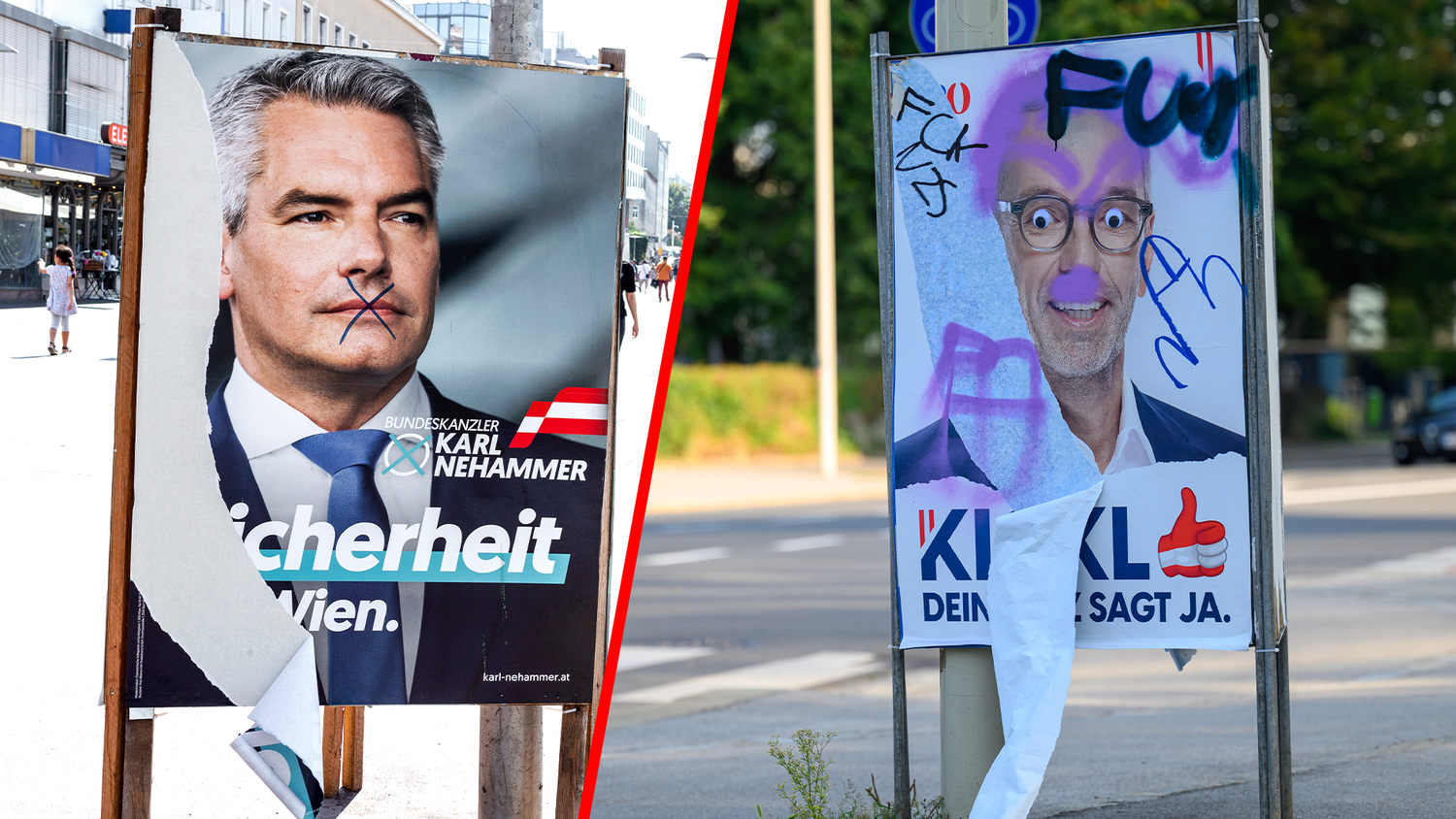 In Wien verunstaltete ein Mann mehrere Wahlplakate. (Symbolbild)