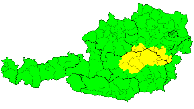 Die aktuelle Unwetter-Warnkarte am Freitag (Stand 11 Uhr)