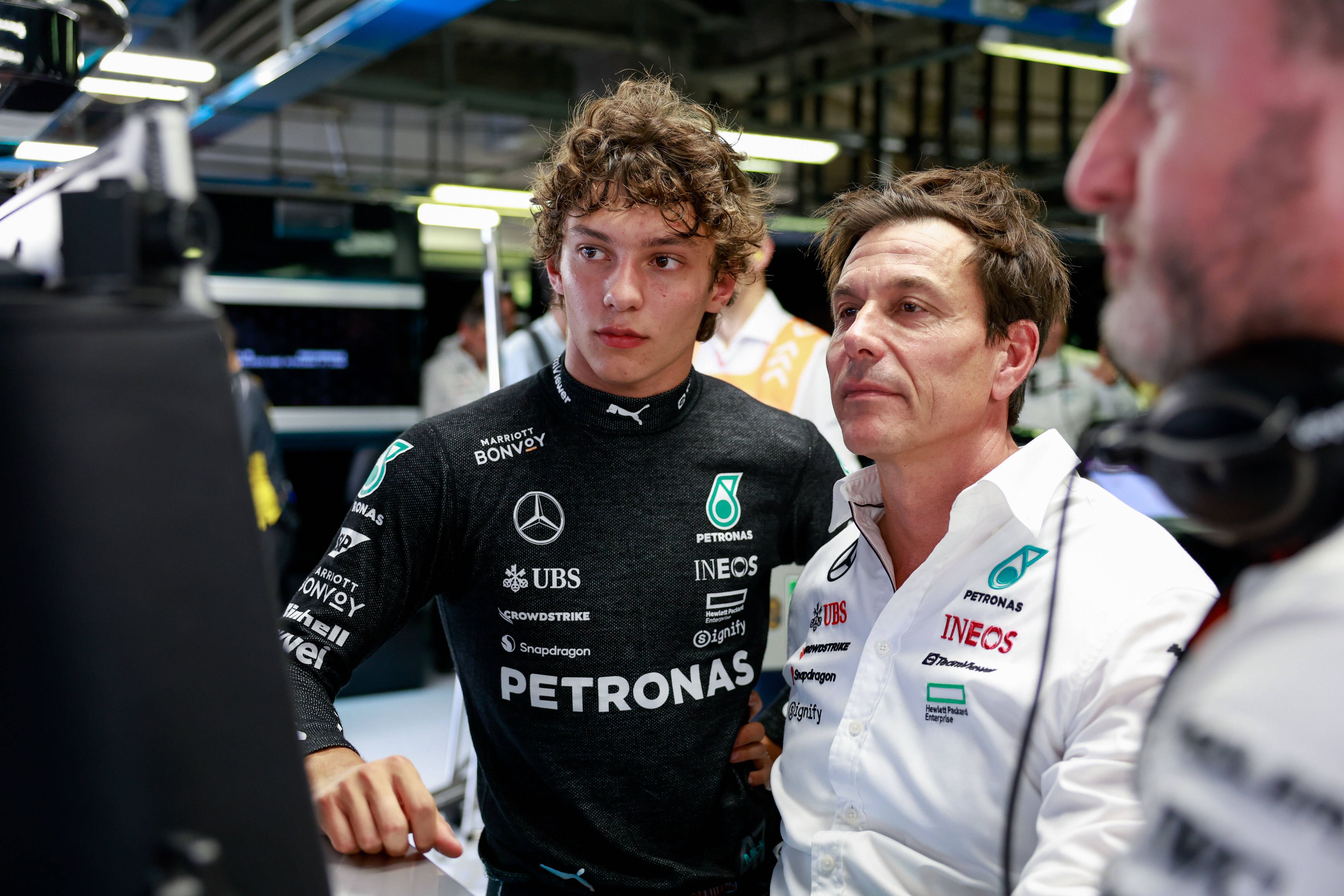 Antonelli mit seinem Förderer Toto Wolff