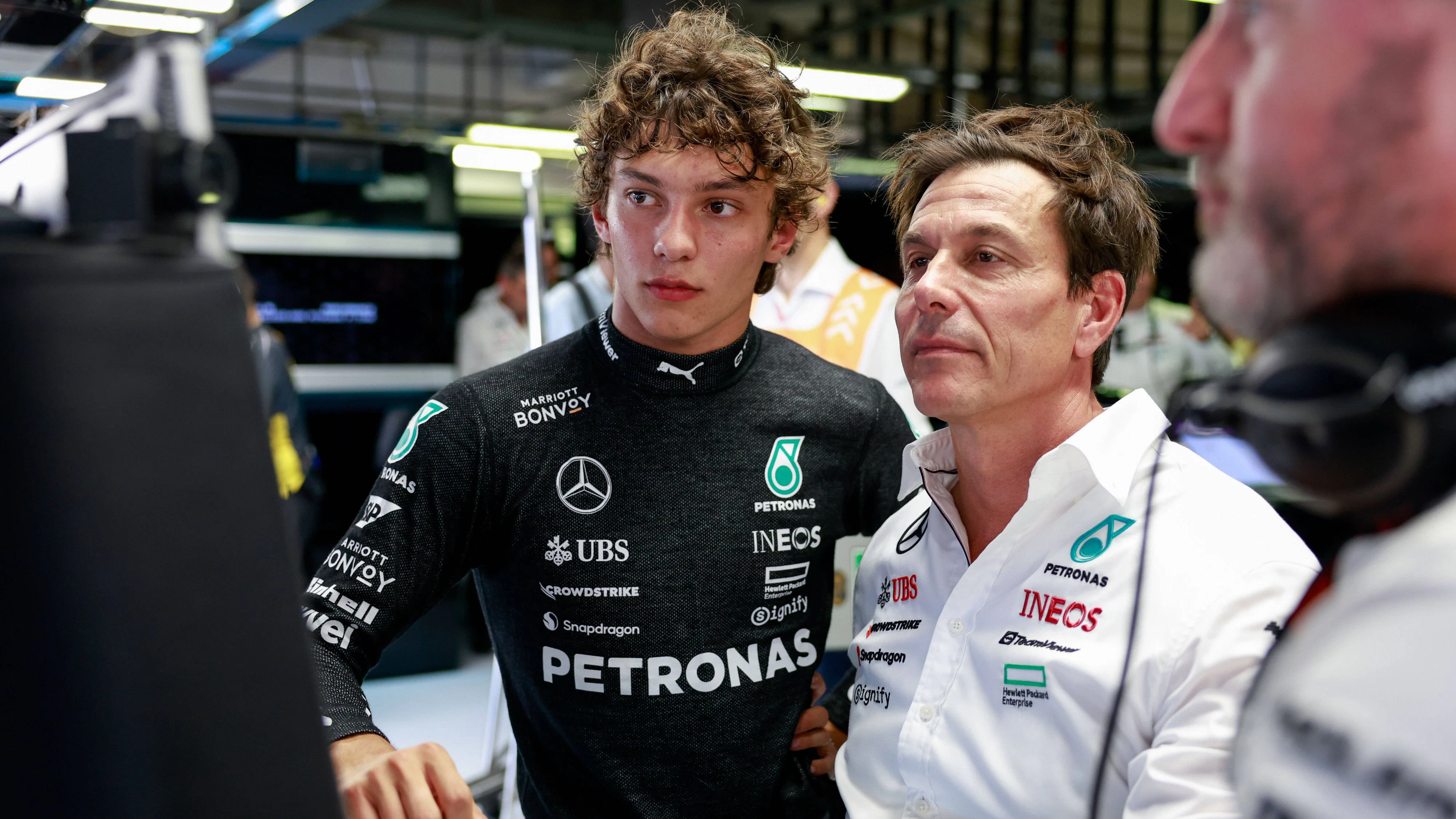 Antonelli mit seinem Förderer Toto Wolff