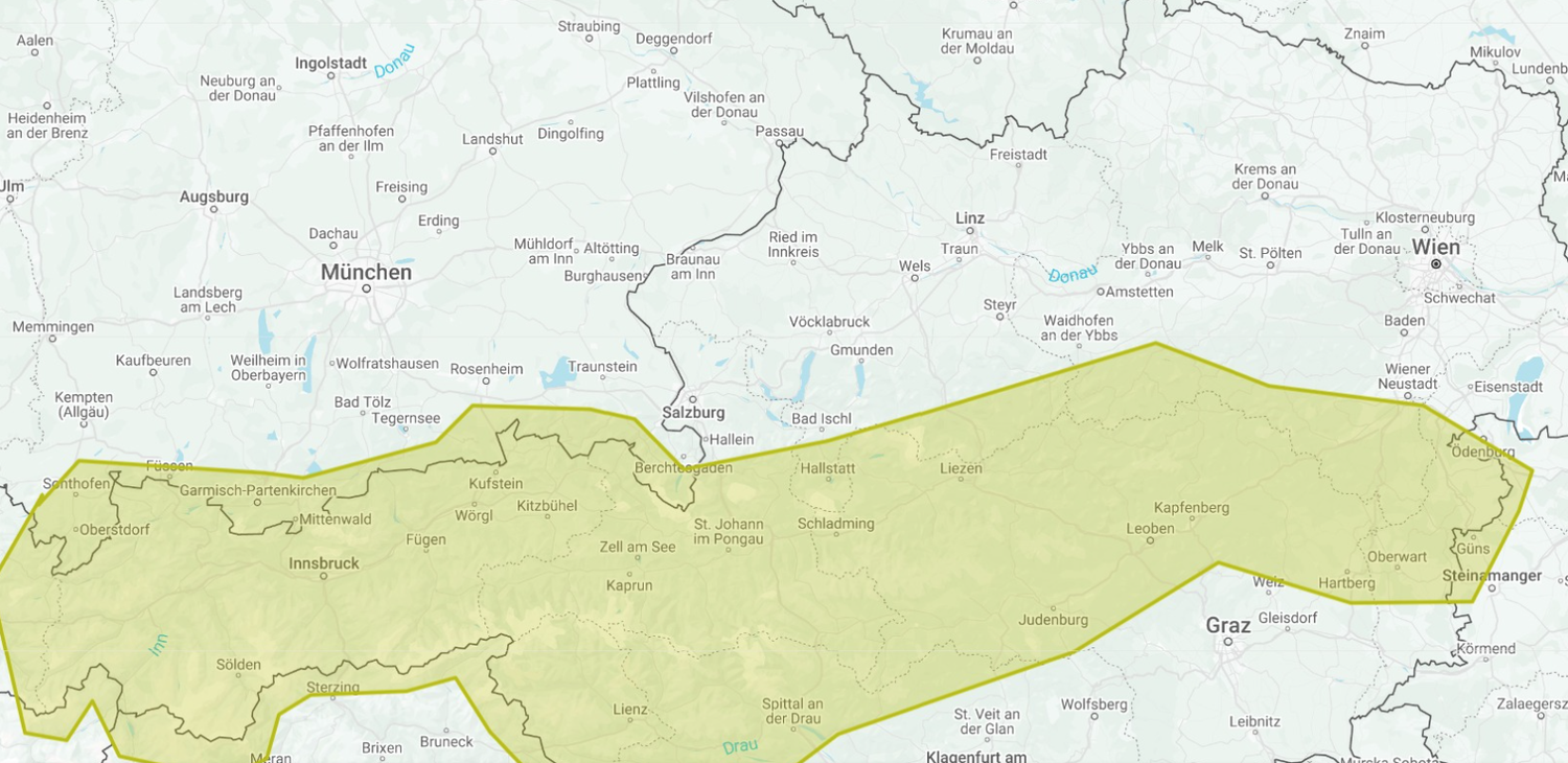 Österreich muss sich am Samstag auf Gewitter einstellen.