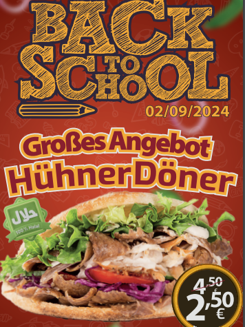 Die Aktion "Back to school" im Lokal "Spitz döner".