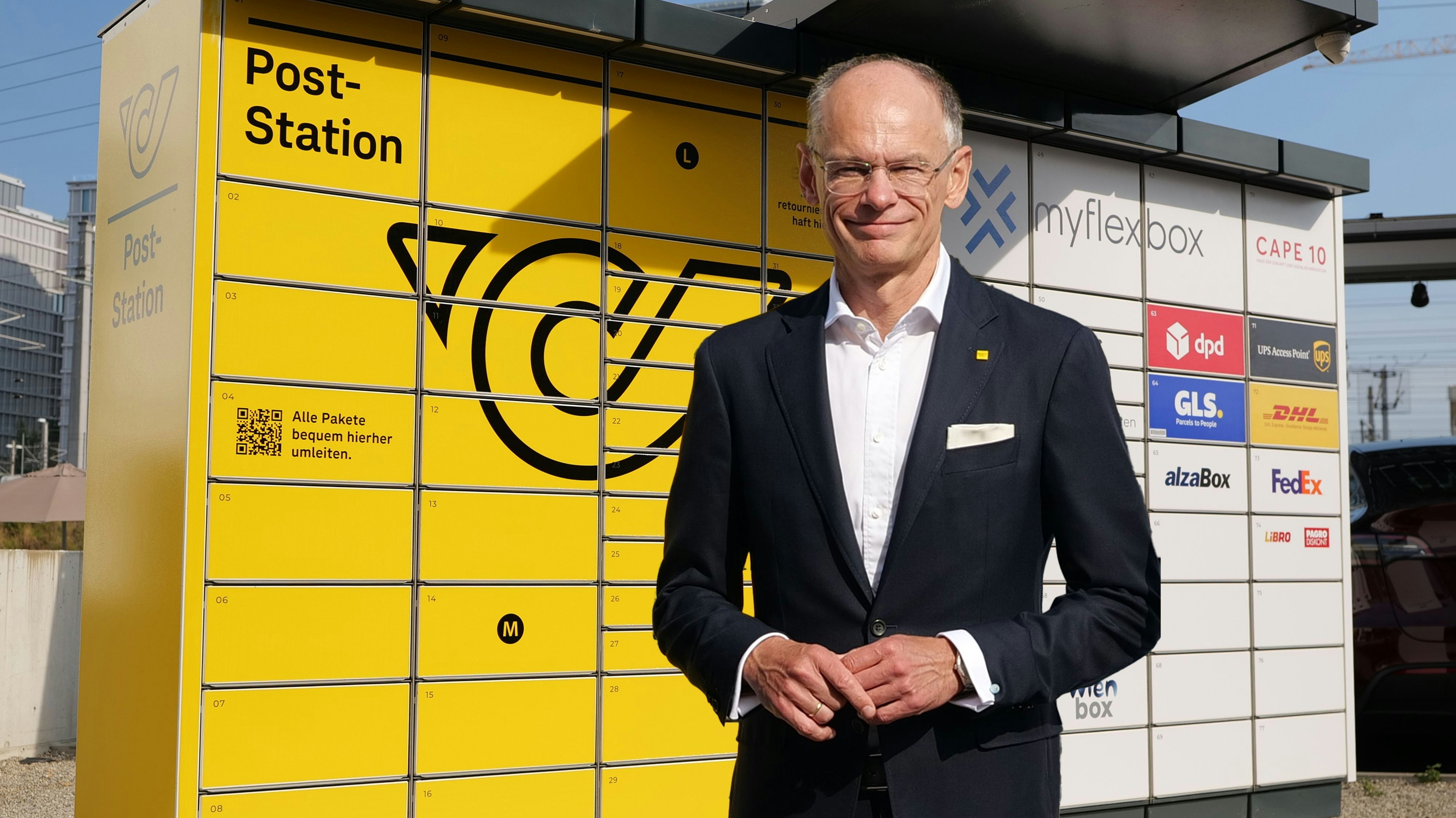 Neue Post-Abholstationen, designierter Post-Generaldirektor Walter Oblin