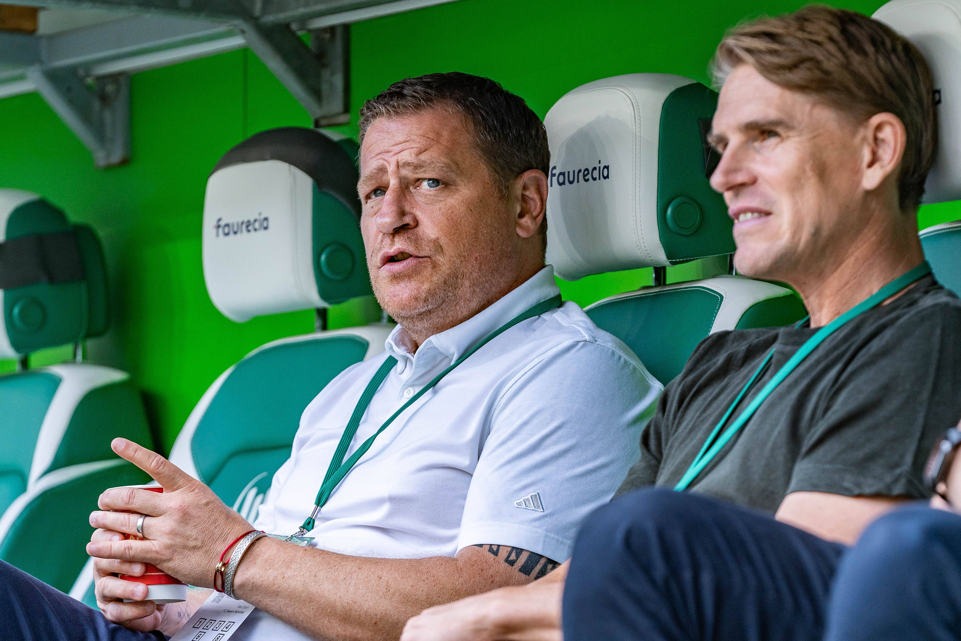 Bayern-Boss Max Eberl und Christoph Freund