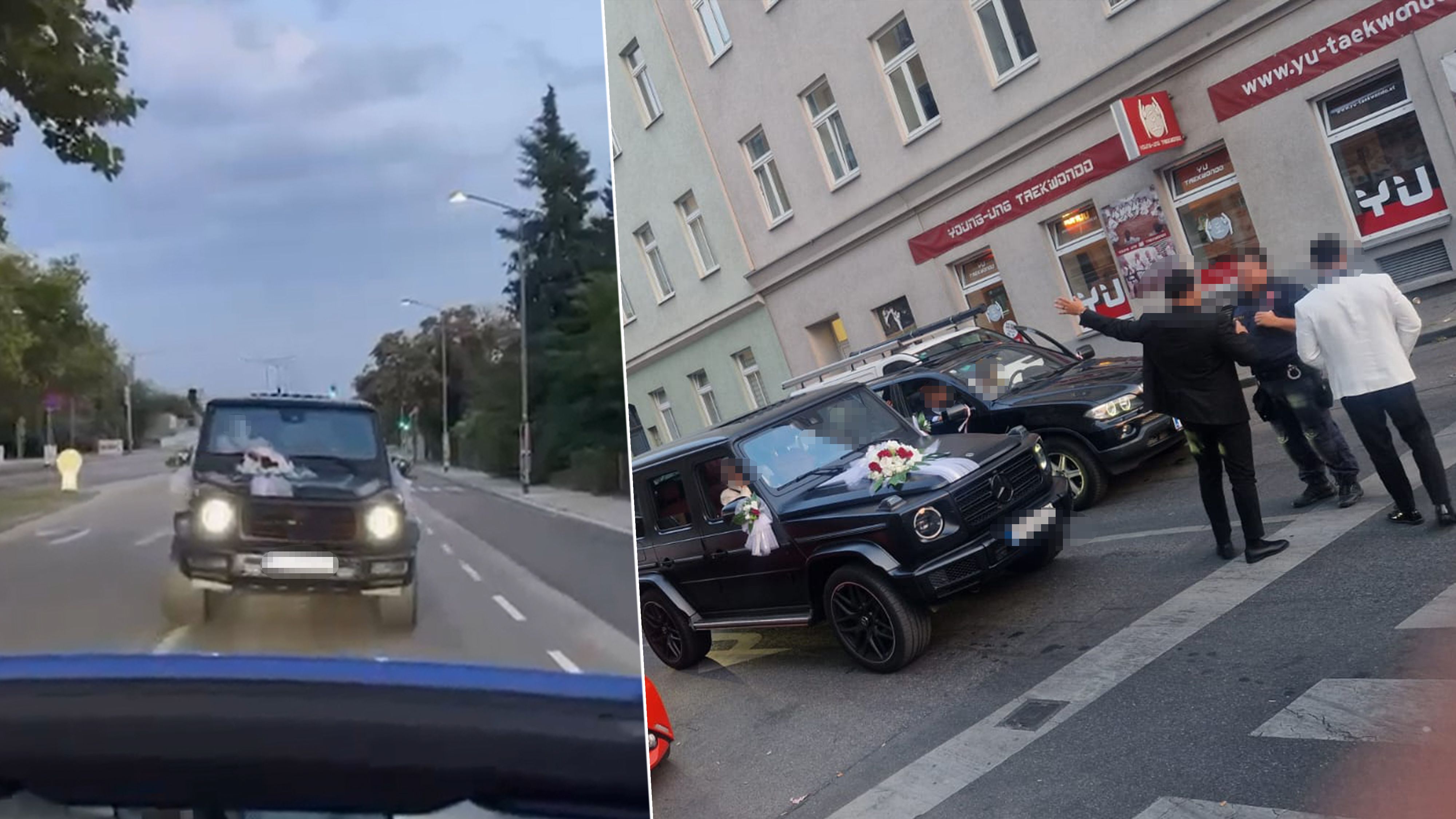 Irre Hochzeitsfahrt in Wien-Favoriten am Sonntag.
