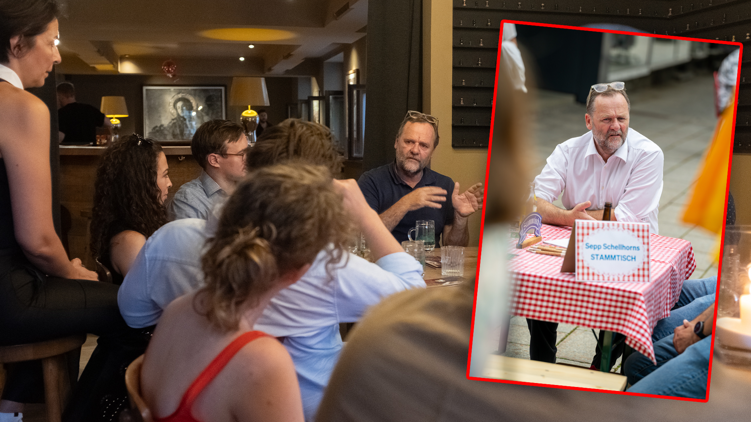 NEOS-Abgeordneter und Gastronom Sepp Schellhorn verlagerte den Wahlkampf ins Ausland. Er veranstaltete einen Stammtisch in Berlin.