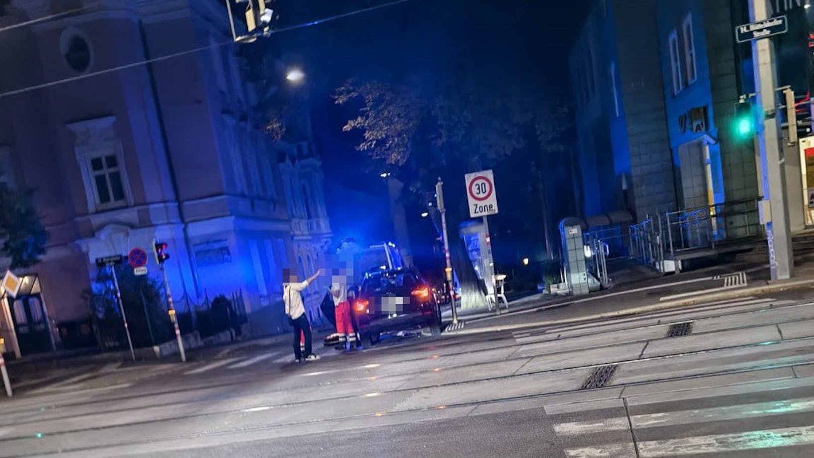 In der Nähe der Klinik Penzing kam es in der Nacht auf Dienstag zu einem Verkehrsunfall.