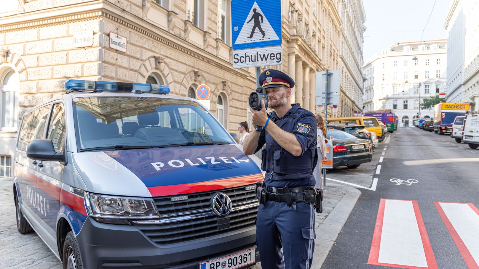 Aktion scharf der Verkehrspolizei läuft.