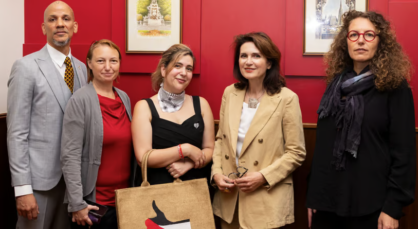 Liste Gaza – von links nach rechts: Topoke, Irina Vana, Nura Hashem, Astrid Wagner, Dalia Sarig