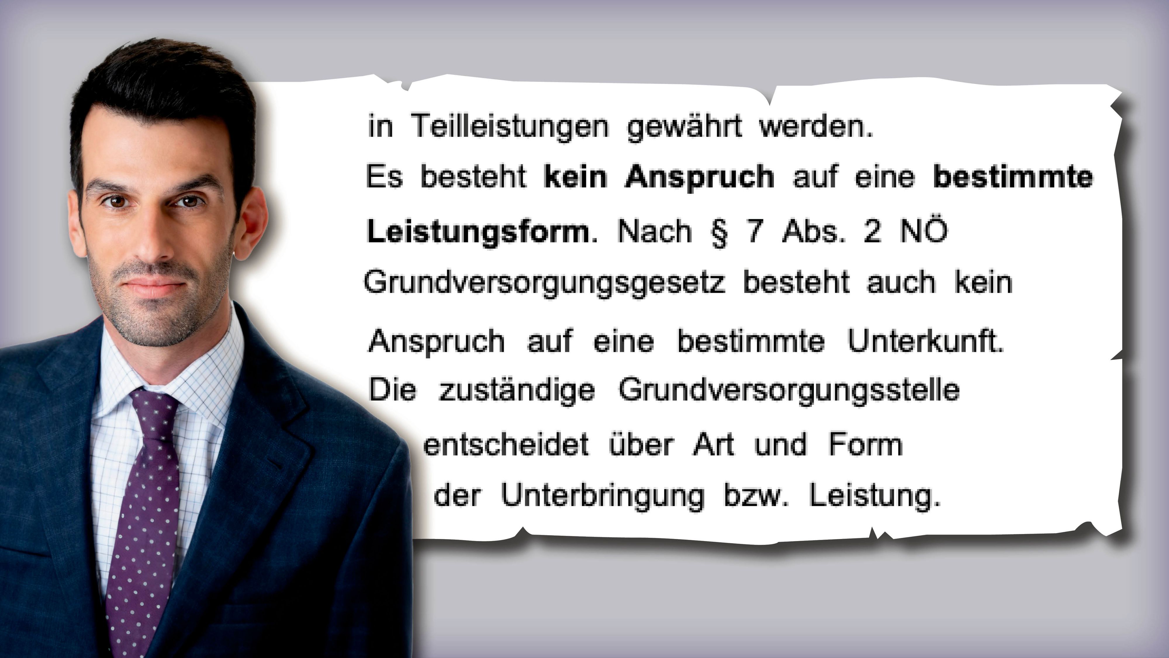 LH-Stellvertreter Udo Landbauer; Auszug aus Antwortschreiben des Landes